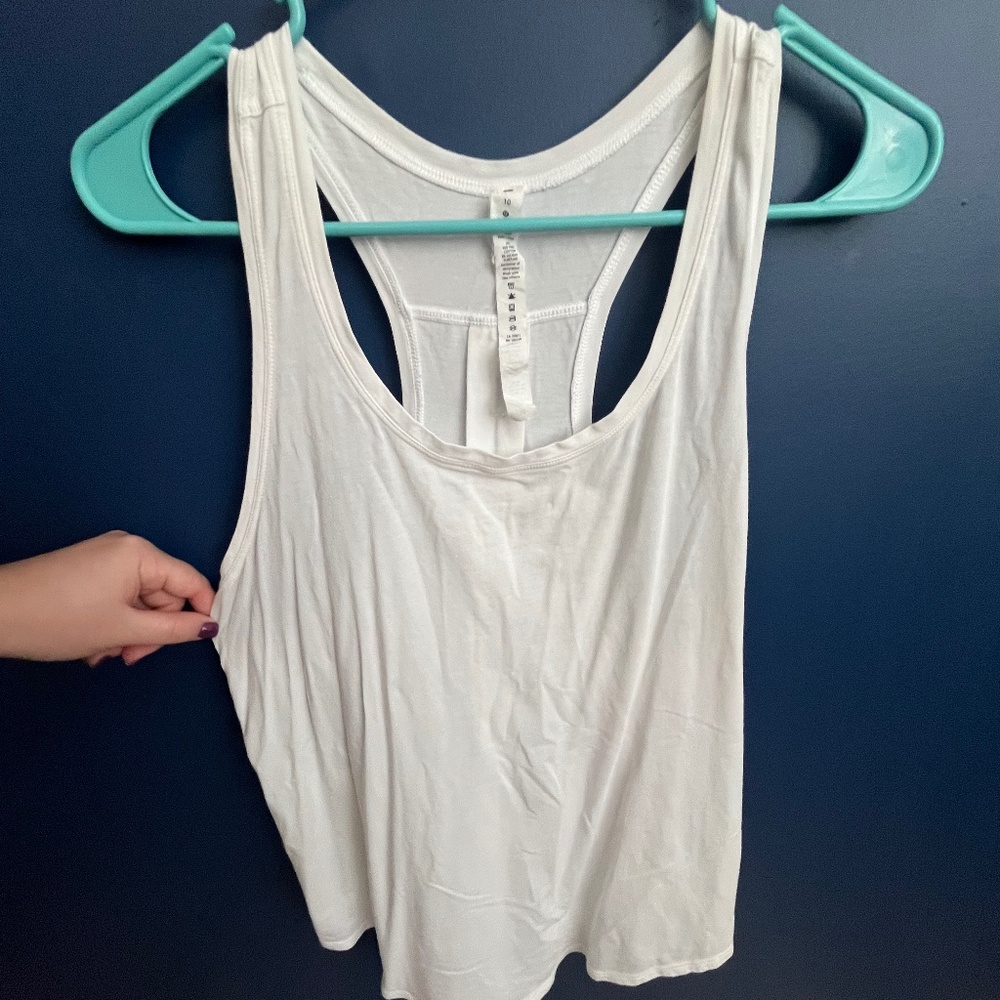 Lululemon Women's White Tank Top, Size 10